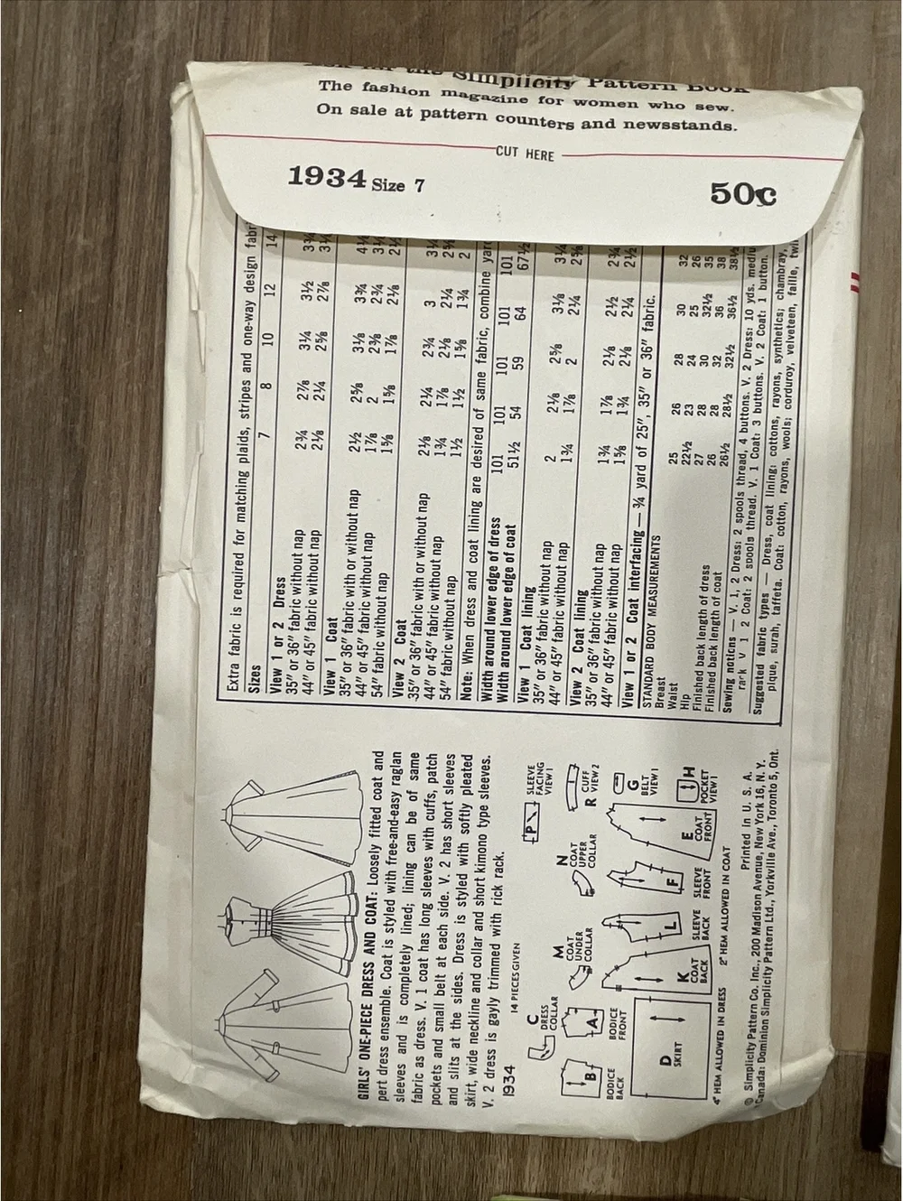 VTG Simplicity Sewing Pattern Girls' Lot Of 3: 5818, 8992, 1934;  Sizes 4, 5 & 7